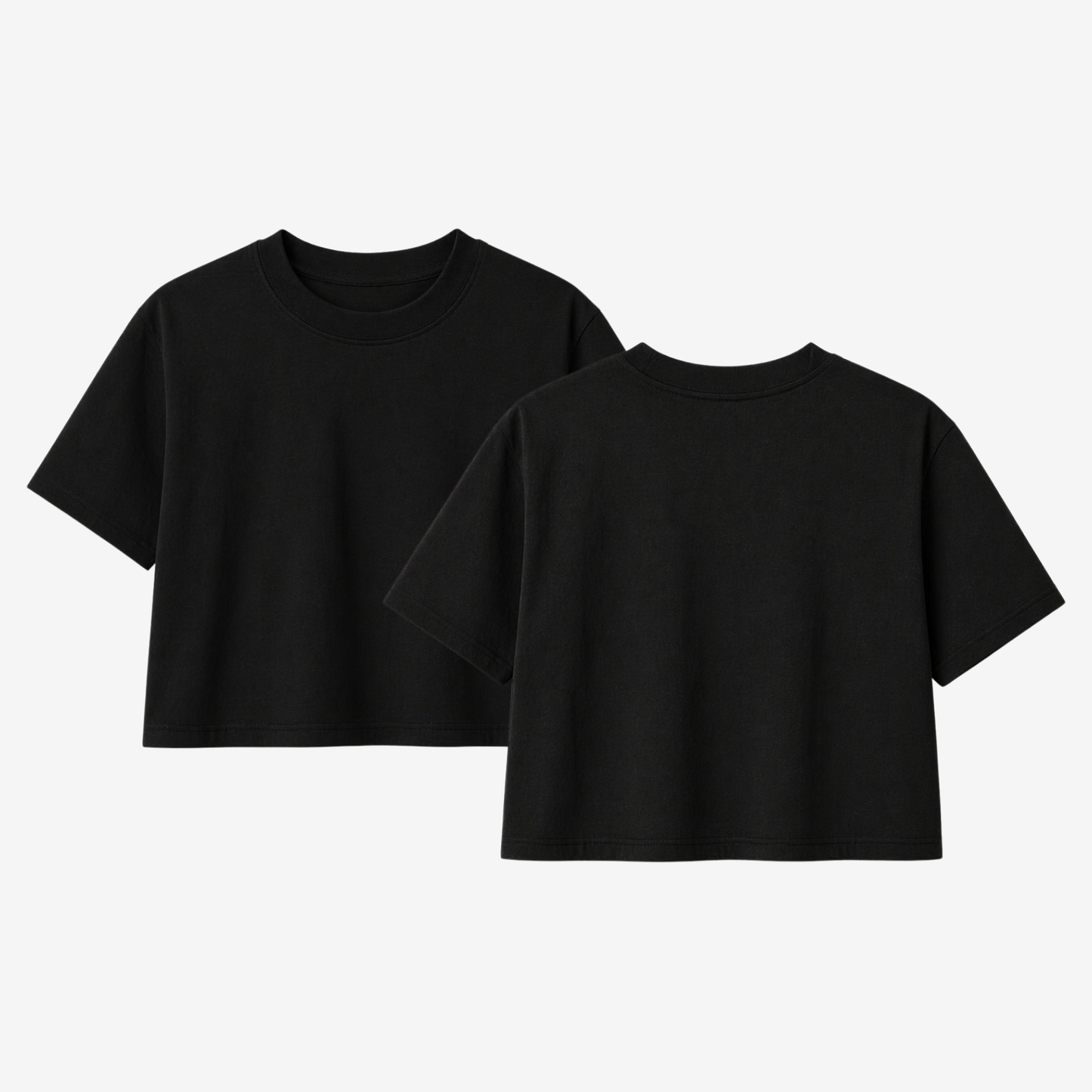 PLYO Boxy Cropped Tee Plain 260 GSM