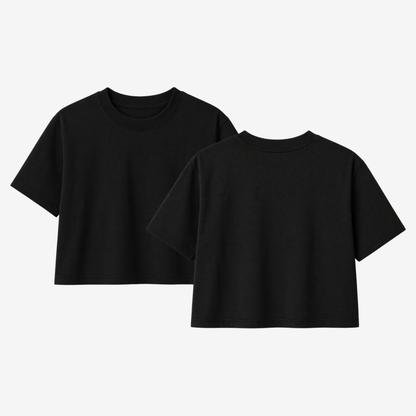 PLYO Boxy Cropped Tee Plain 260 GSM