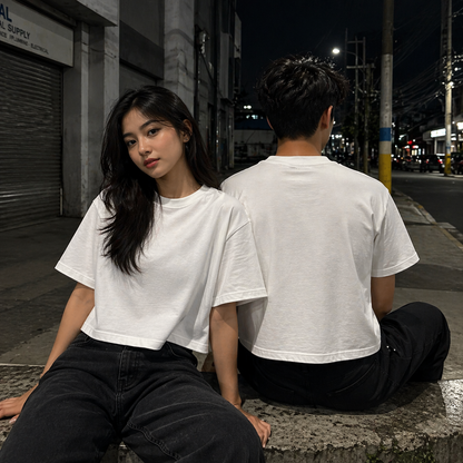 PLYO Boxy Cropped Tee Plain 260 GSM