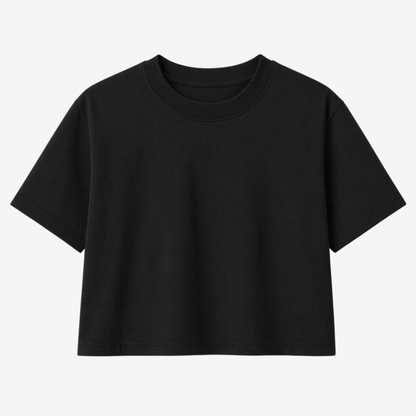 PLYO Boxy Cropped Tee Plain 260 GSM